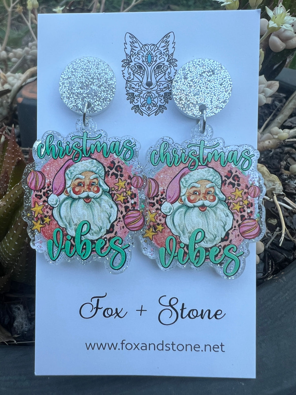Merry Christmas Santa Earrings
