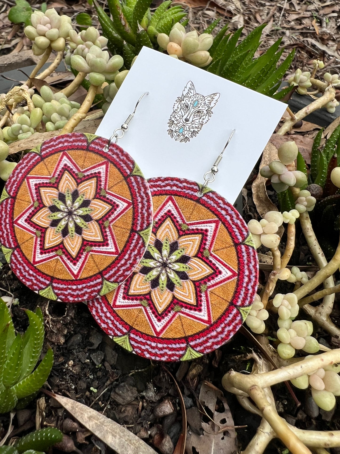 Bold Round Noah Wood Earrings