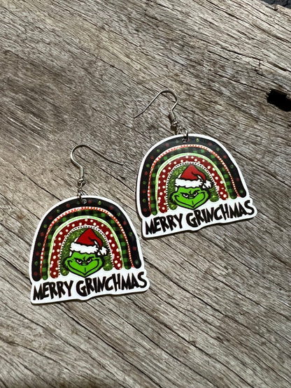 Merry Christmas Grinch Earrings