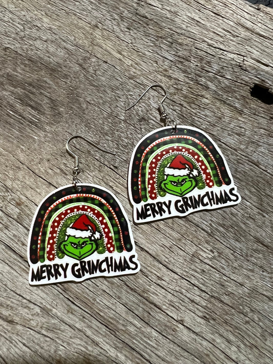 Merry Christmas Grinch Earrings