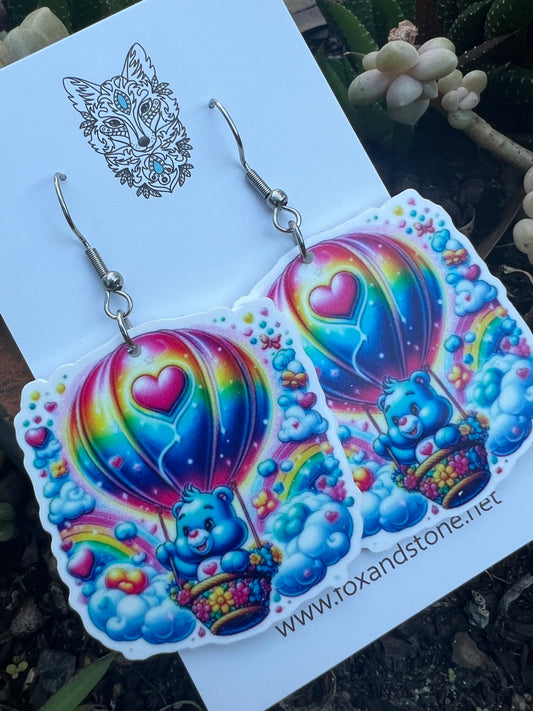 Air Balloon Love Bear Care Earrings