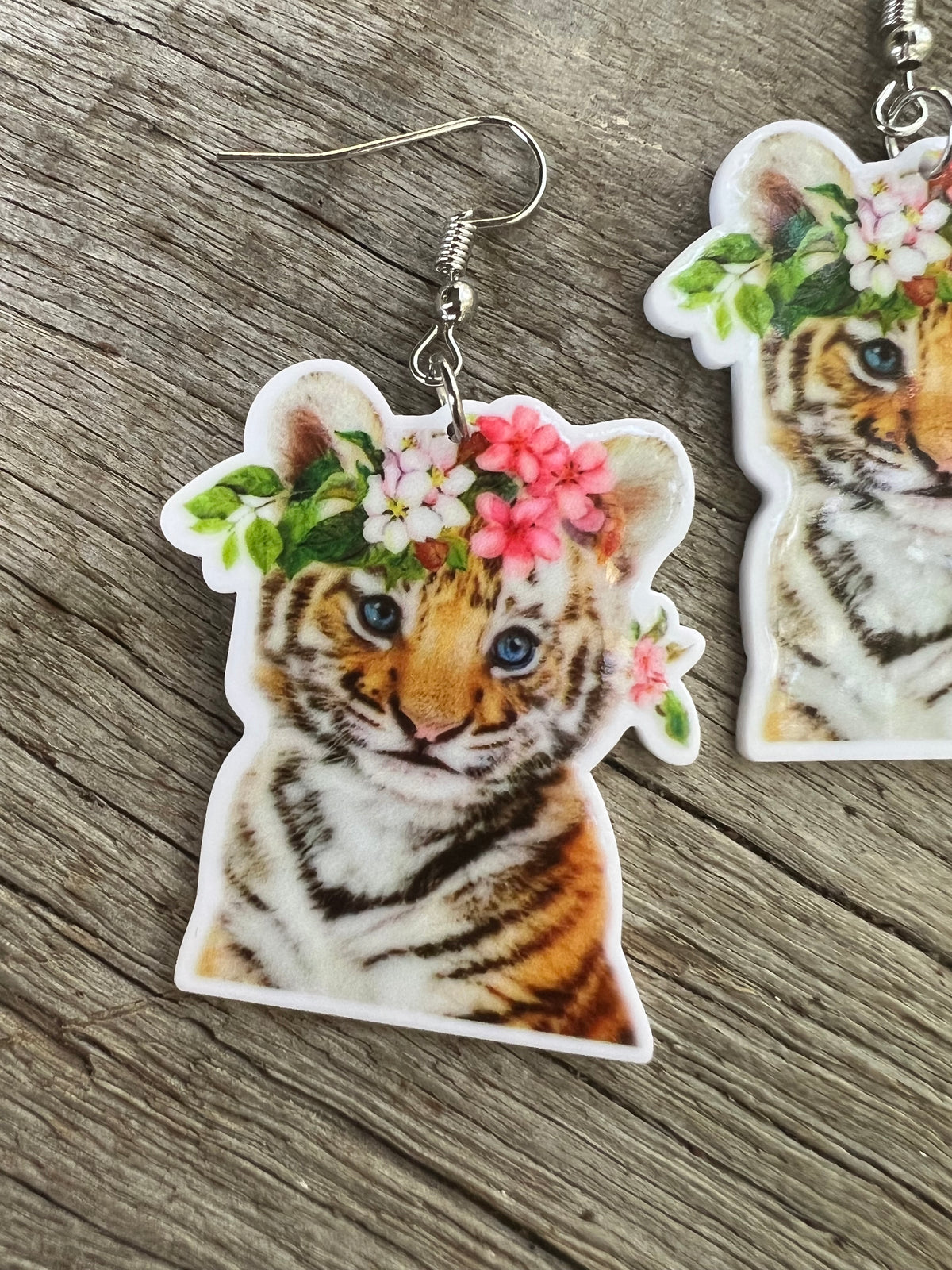 Tiger Cub Floral Earrings