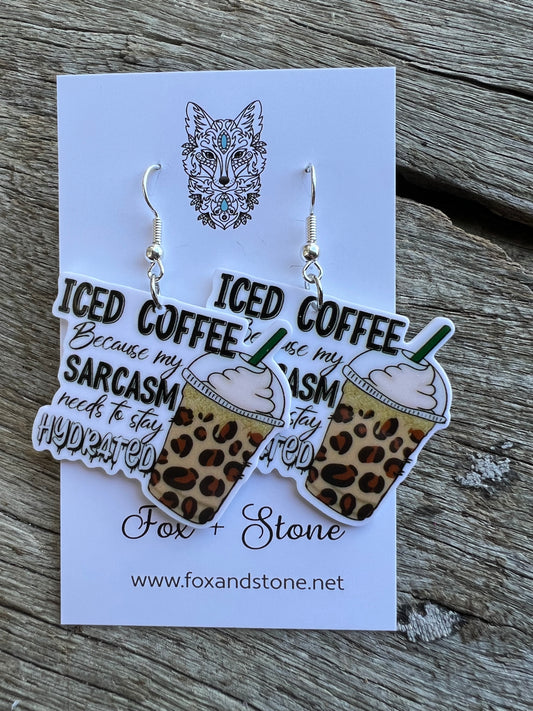 Iced Coffee and Sarcasm Earrings