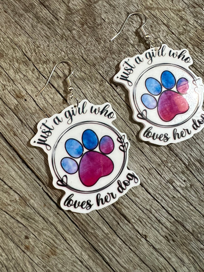 Just A Girl Who Loves Her Dog Earrings