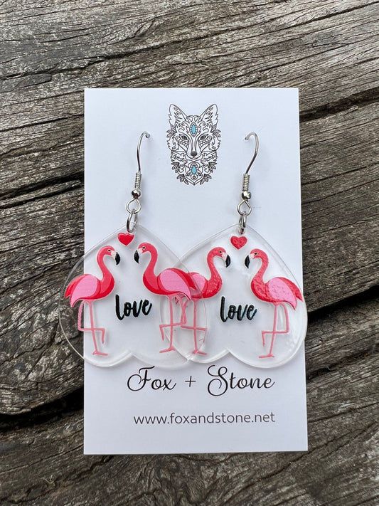 Flamingo Love Earrings