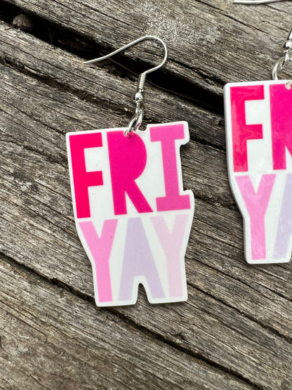 Fri-Yay Pink Earrings