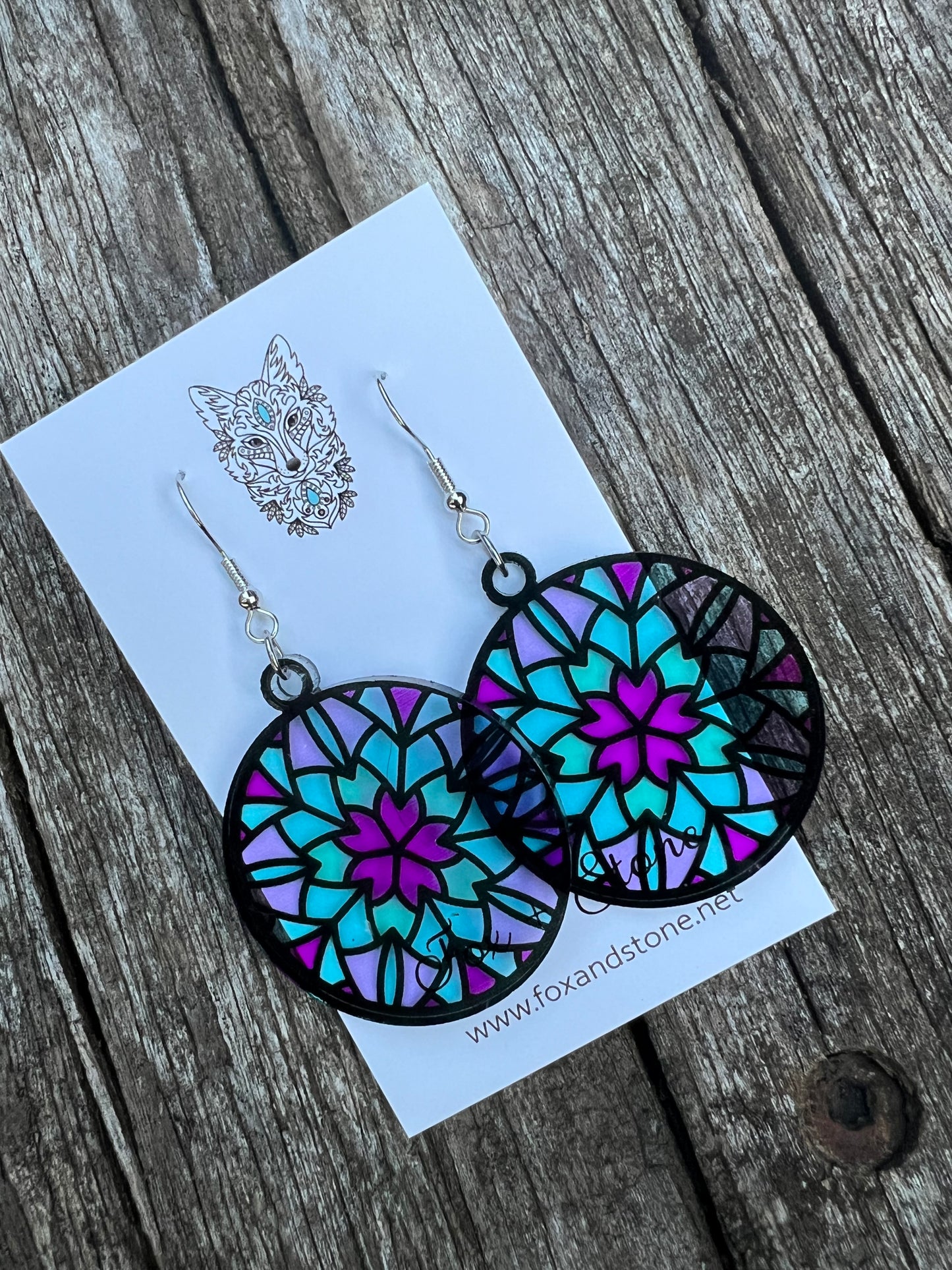 Annabelle Faux Stained Glass Earrings