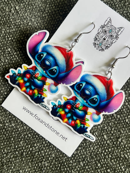 Stitch Merry Xmas Earrings