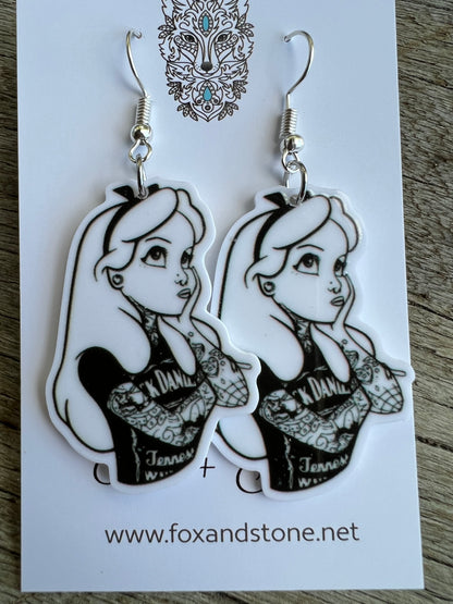 Tattooed Alice Earrings