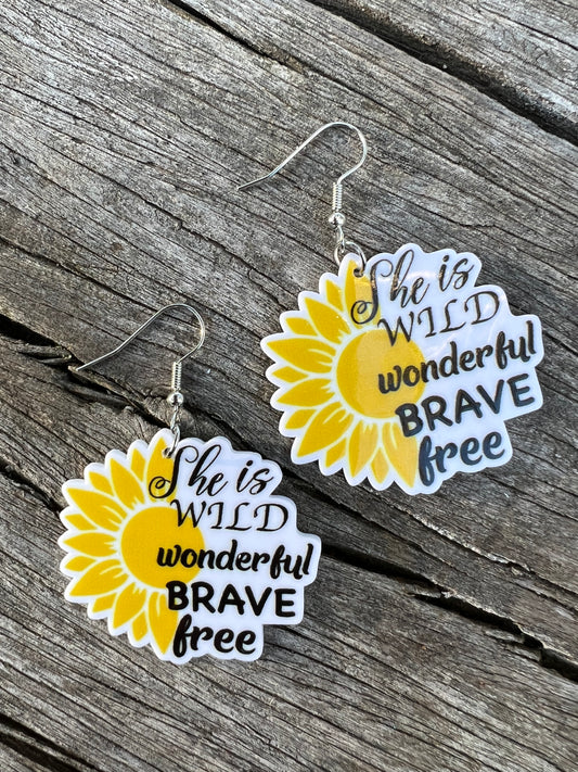 Wild and Brave Sunflower Earrings