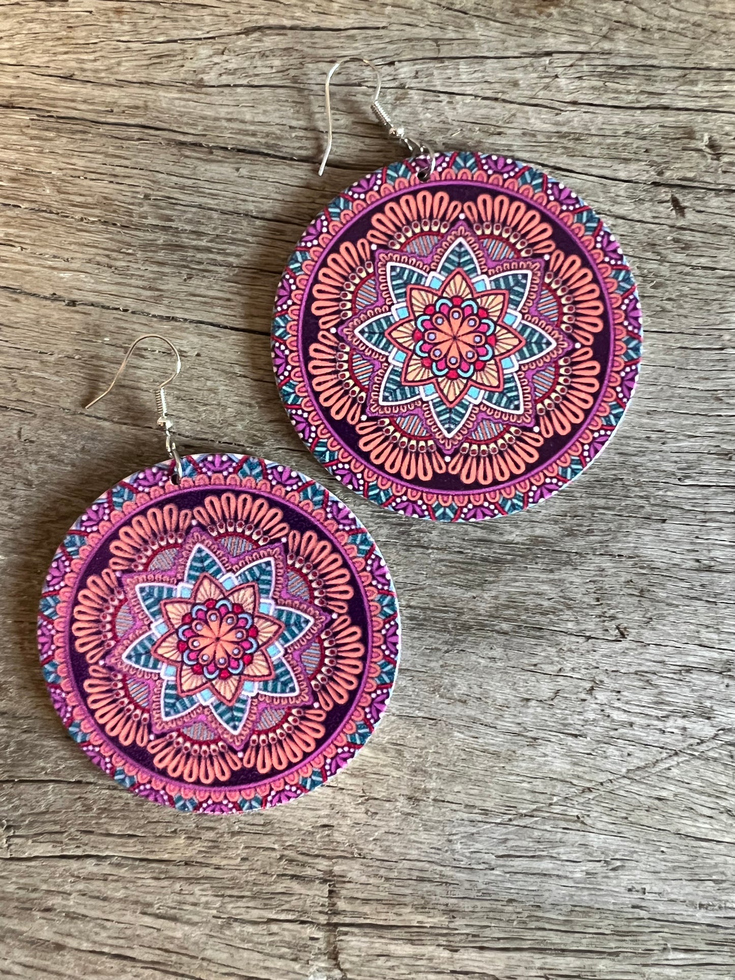 Bold Round Perrin Wood Earrings