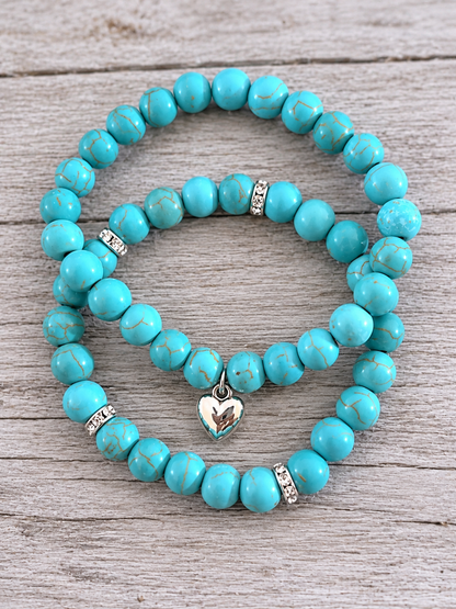 Turquoise Double Natural Stone Bracelets