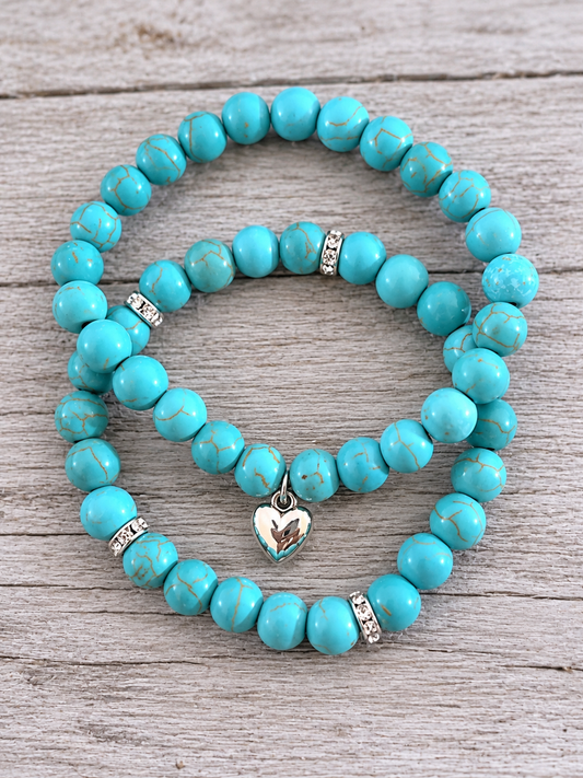 Turquoise Double Natural Stone Bracelets