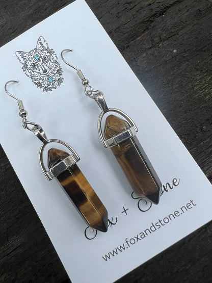 Tigers Eye Natural Gemstone Earrings