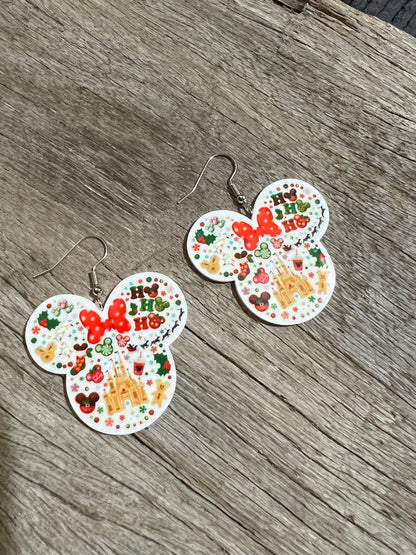 Merry Mouse Christmas Earrings