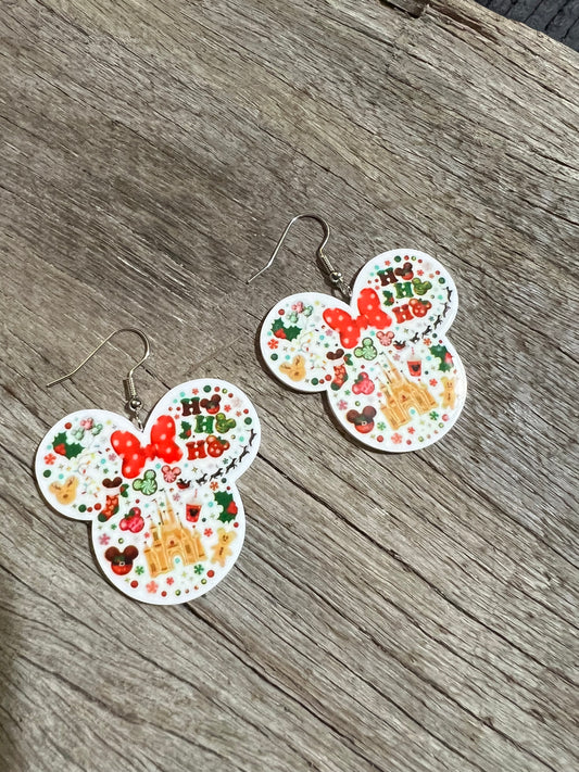 Merry Mouse Christmas Earrings