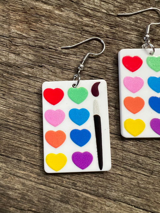 Artist Palettes Heart Earrings