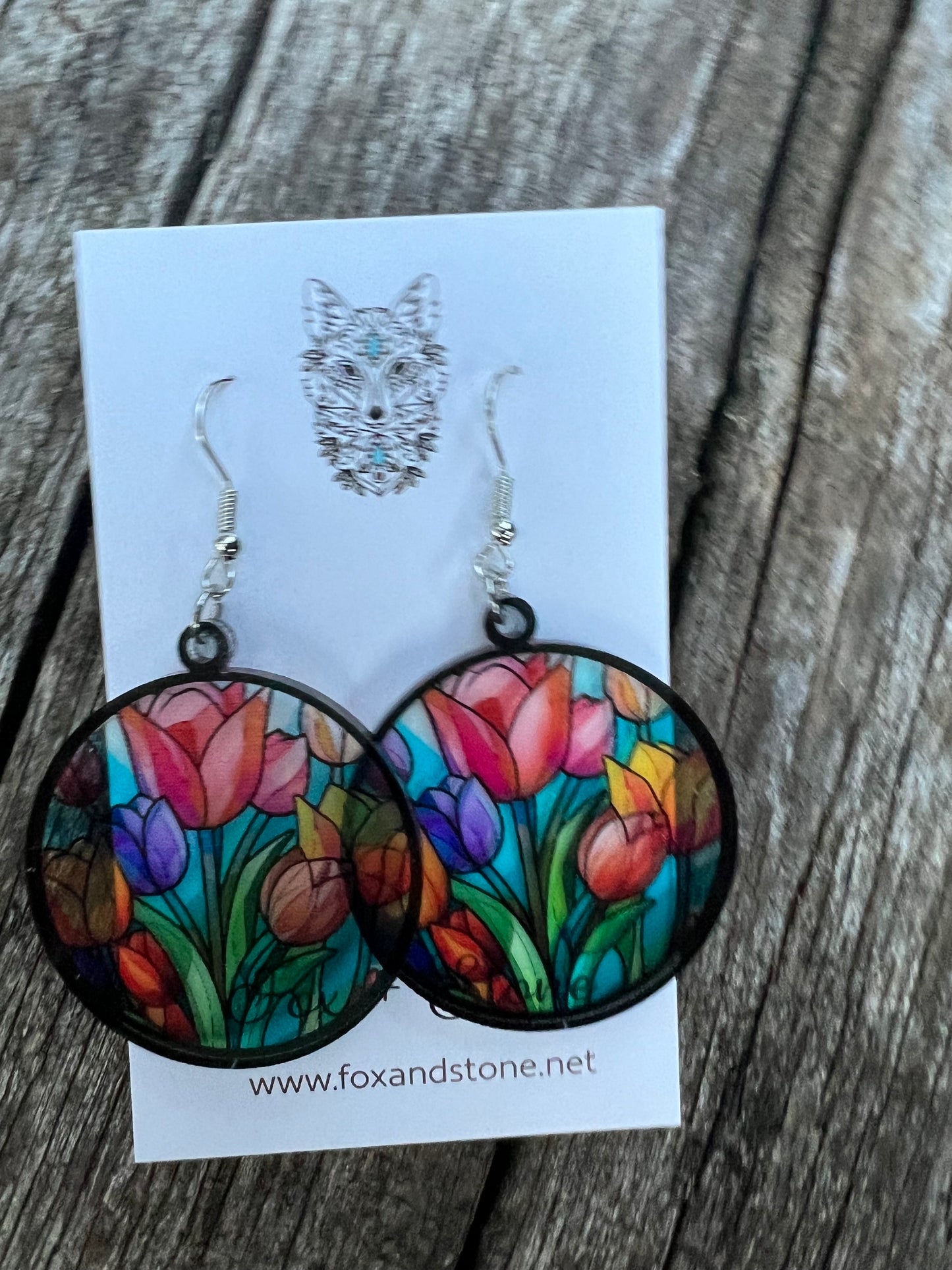 Mahliee Faux Stained Glass Earrings