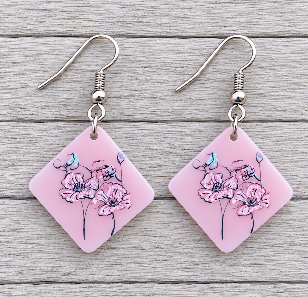 Diamond Flowers Earrings