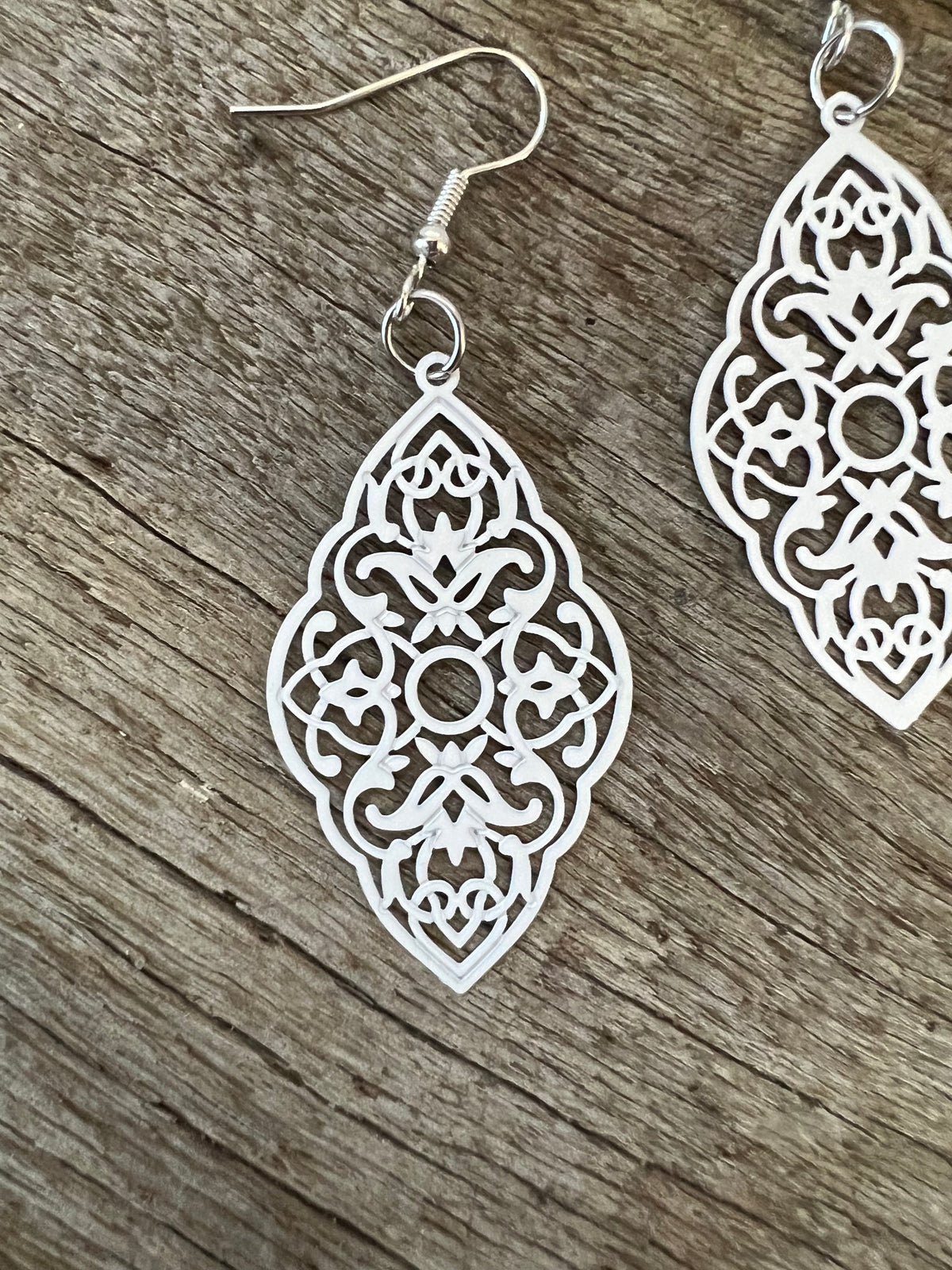 Penelope White Filigree Earrings