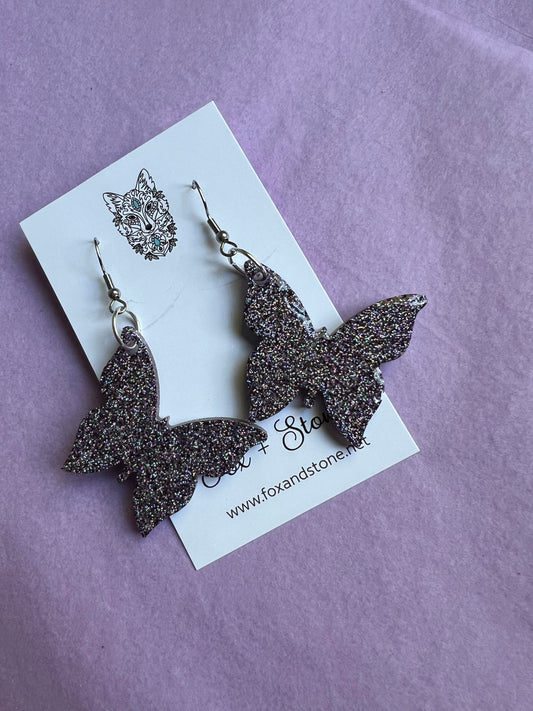 High Sparkle Glitter Butterfly Earrings