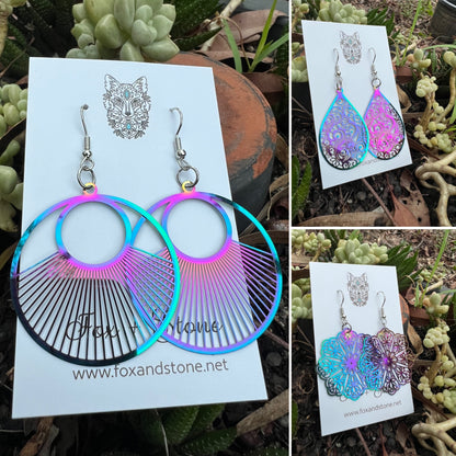 Irridescent Round Earrings