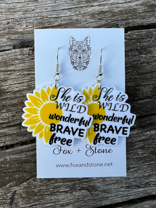 Wild and Brave Sunflower Earrings