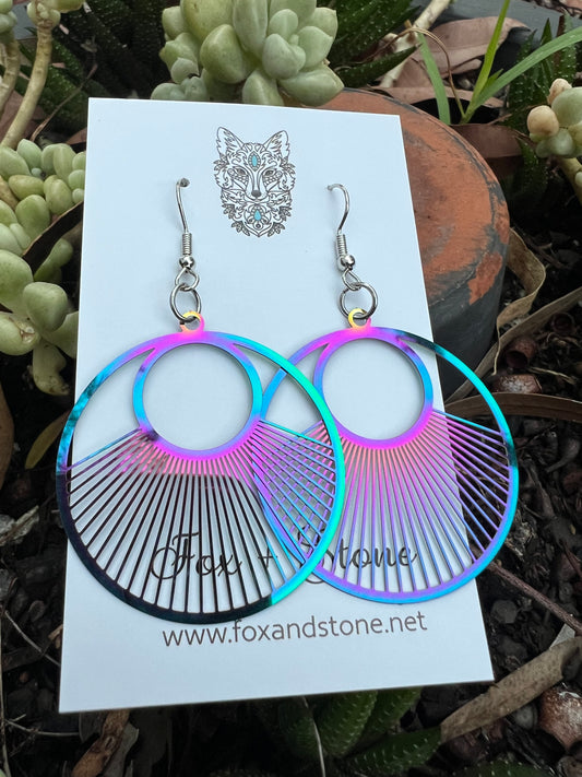 Irridescent Round Earrings