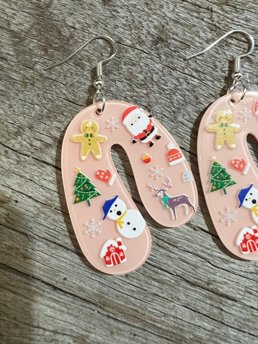 Santa Christmas Arch Earrings