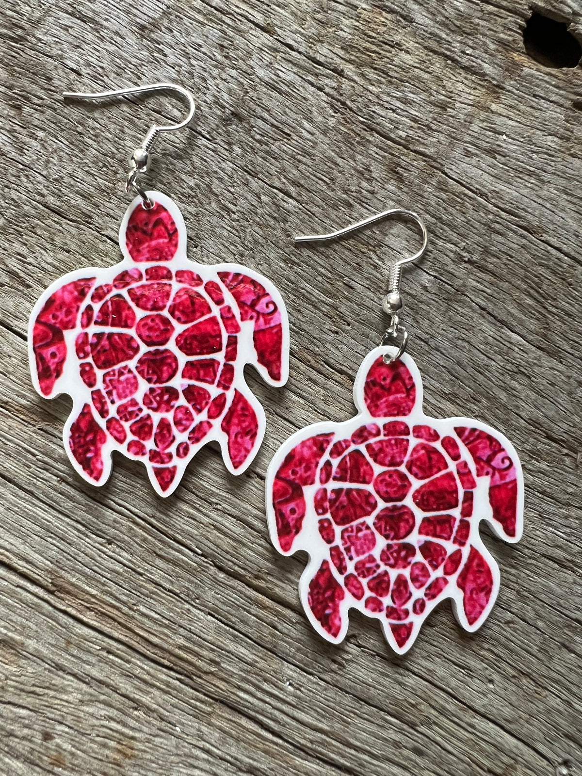 Pink Turtle Earrings
