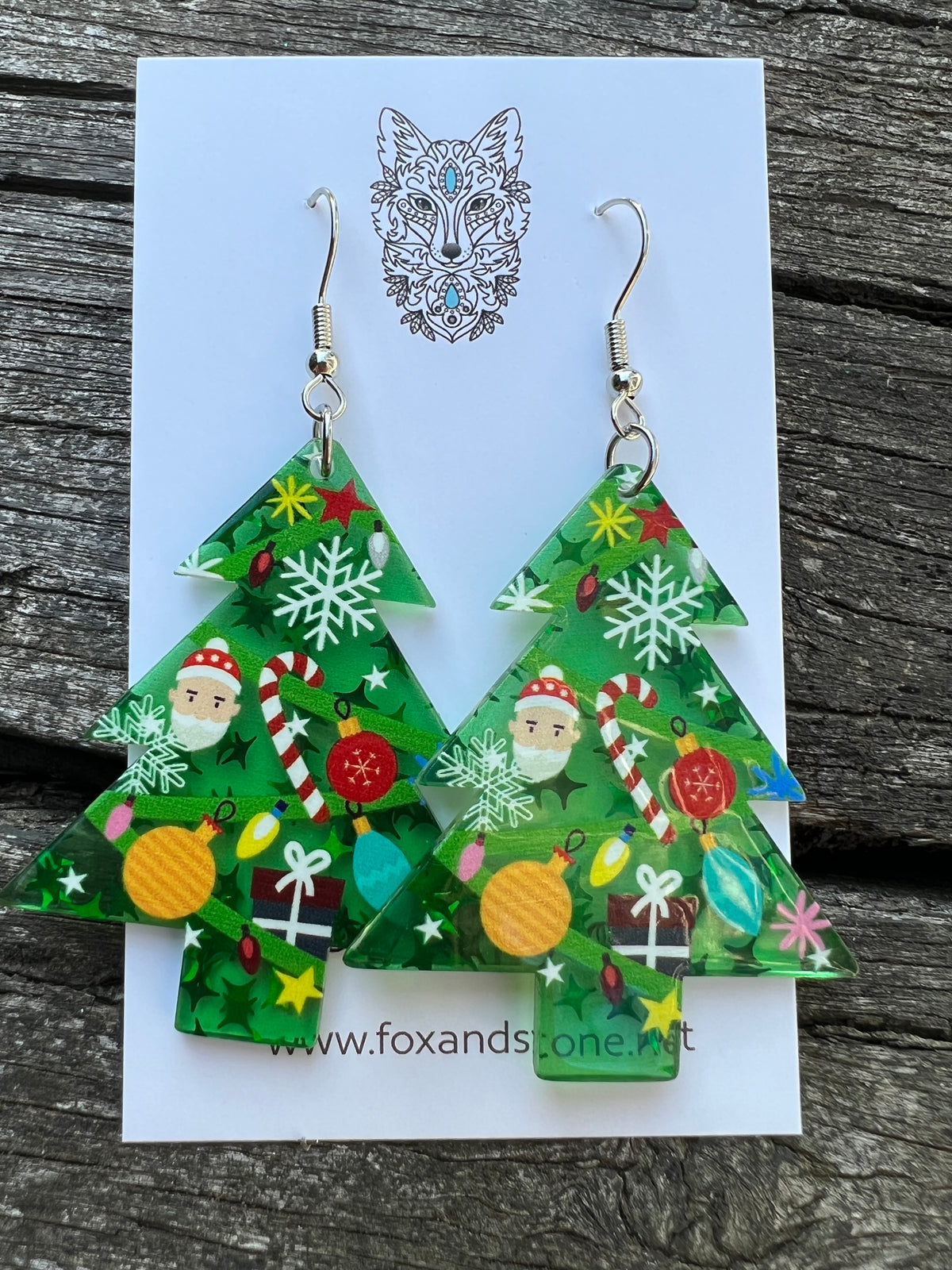 Merry Christmas Tree Earrings