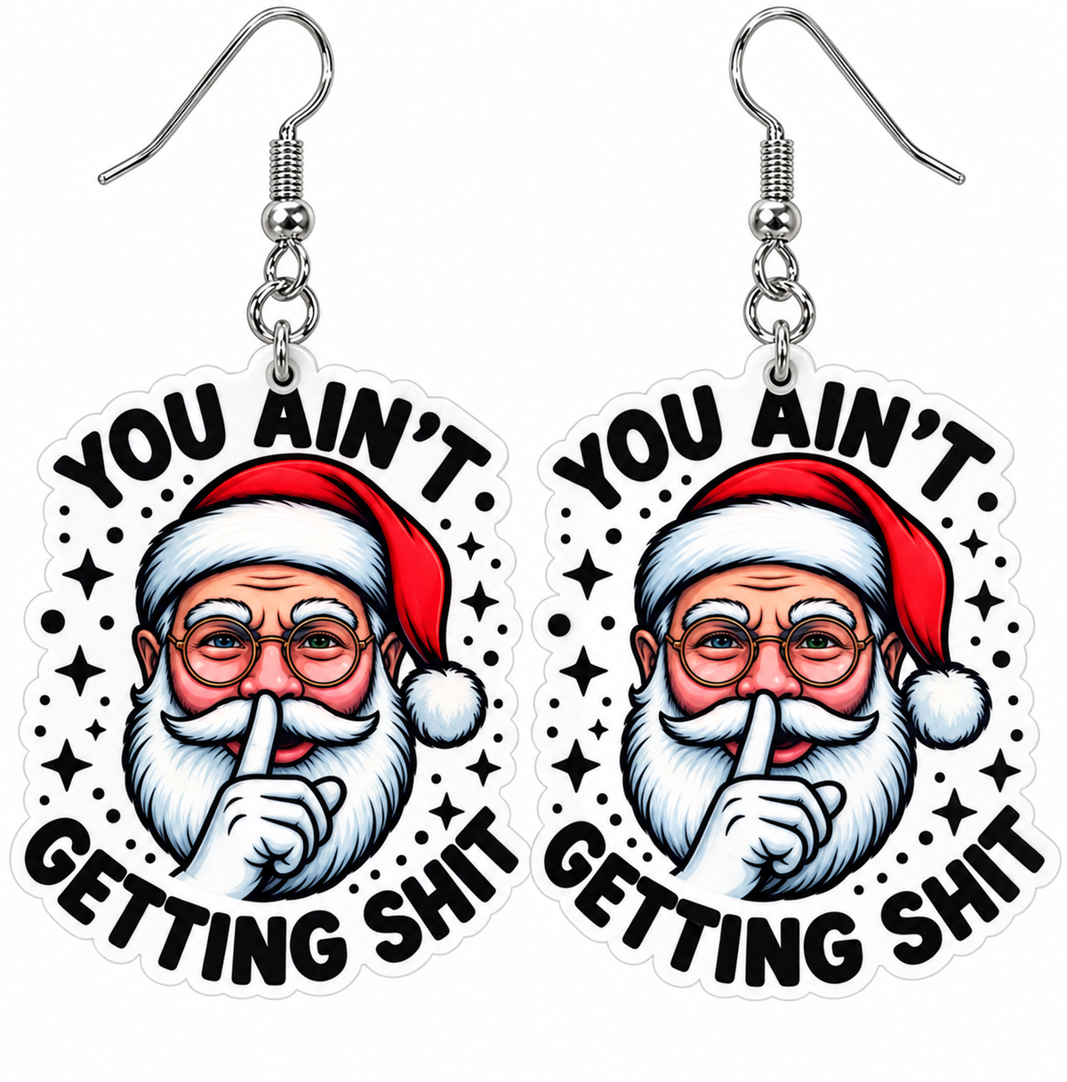 Funny Sassy Santa Earrings