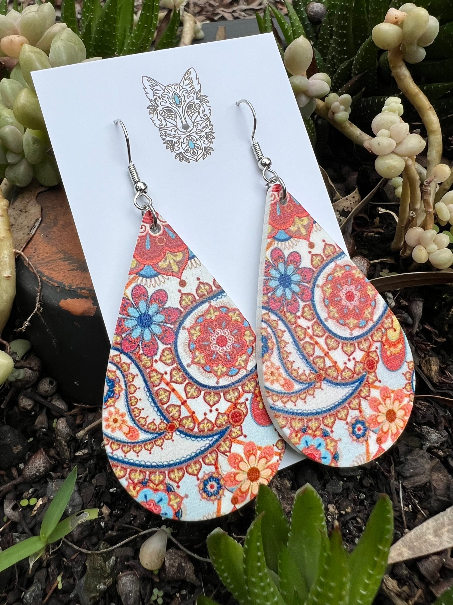 Harriet Print Wood Earrings