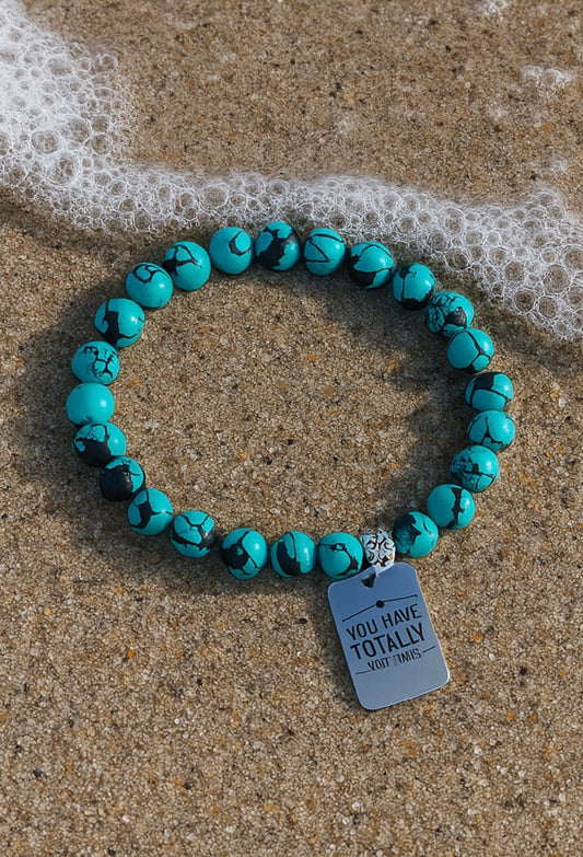 Inspirational Turquoise Gemstone Charm Bracelet
