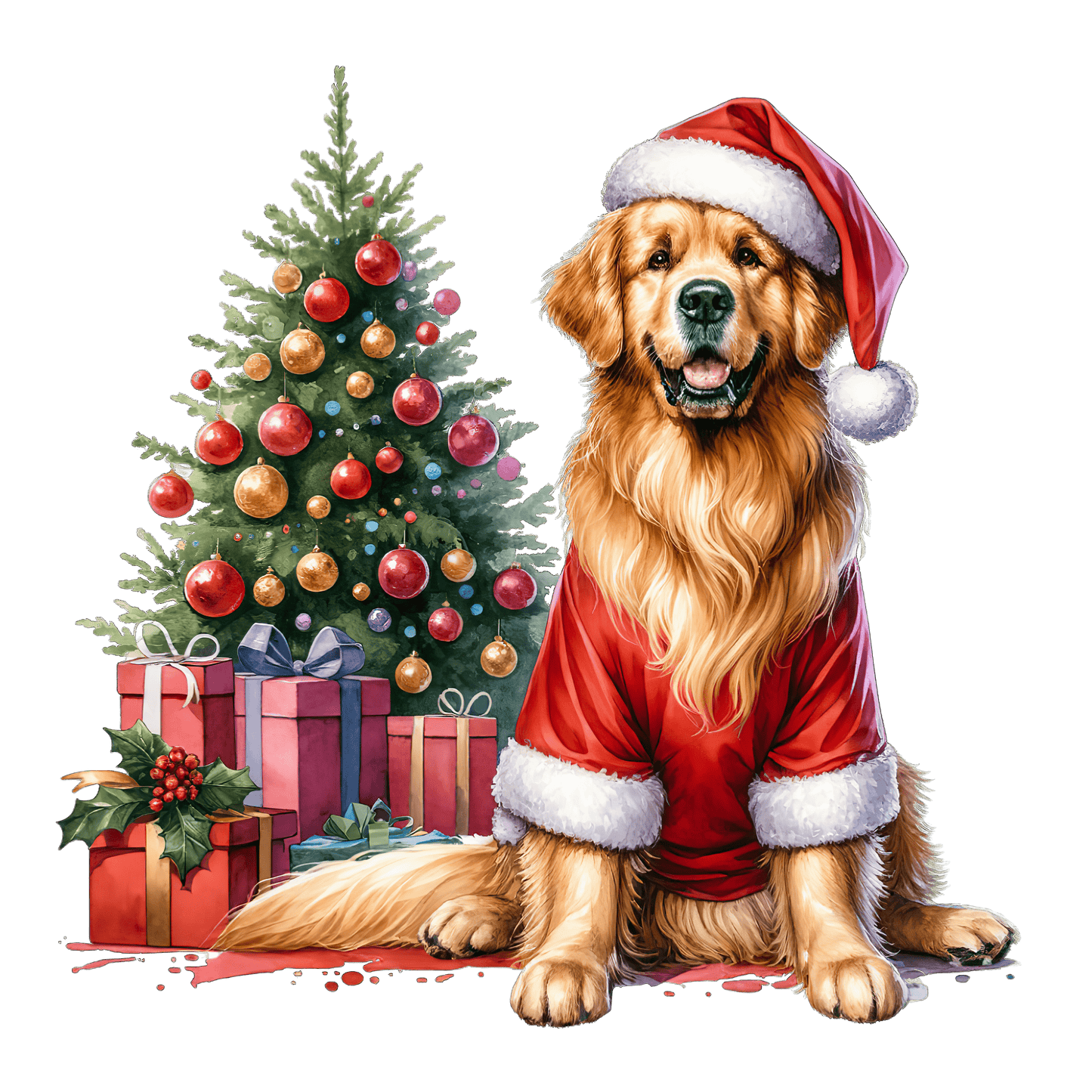 Golden Retriever Xmas Dog Earrings