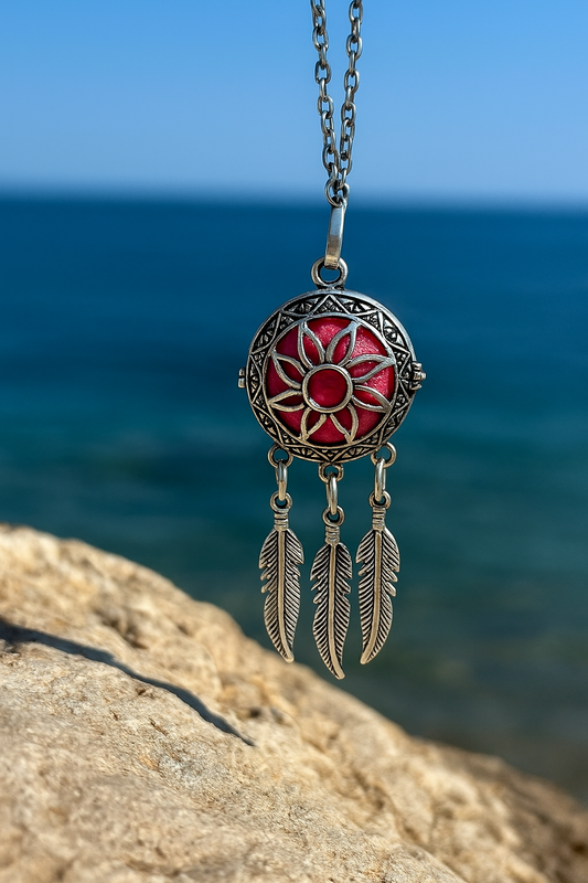 Silver Mandala Oil Diffuser Aromatherapy Pendant