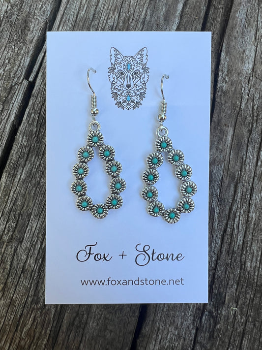 Daisy Turquoise Teardrop Earrings