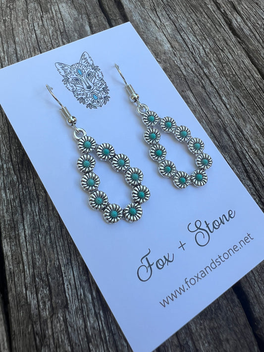 Daisy Turquoise Teardrop Earrings
