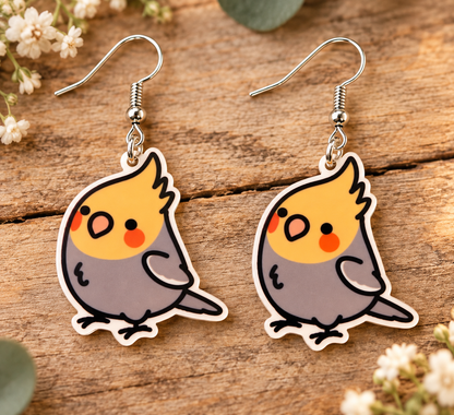 Cockatiel Bird Earrings