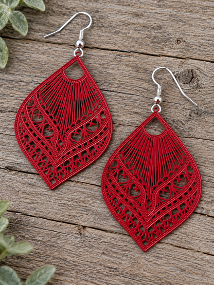 Samantha Red Filigree Earrings
