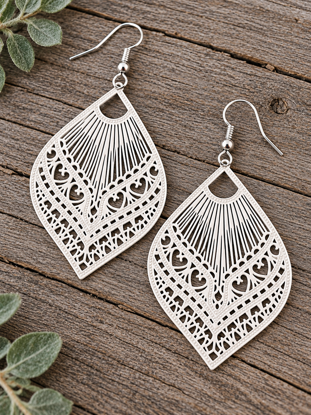 Samantha White Filigree Earrings