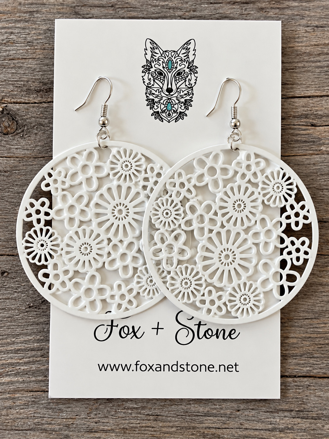Natasha White Filigree Earrings