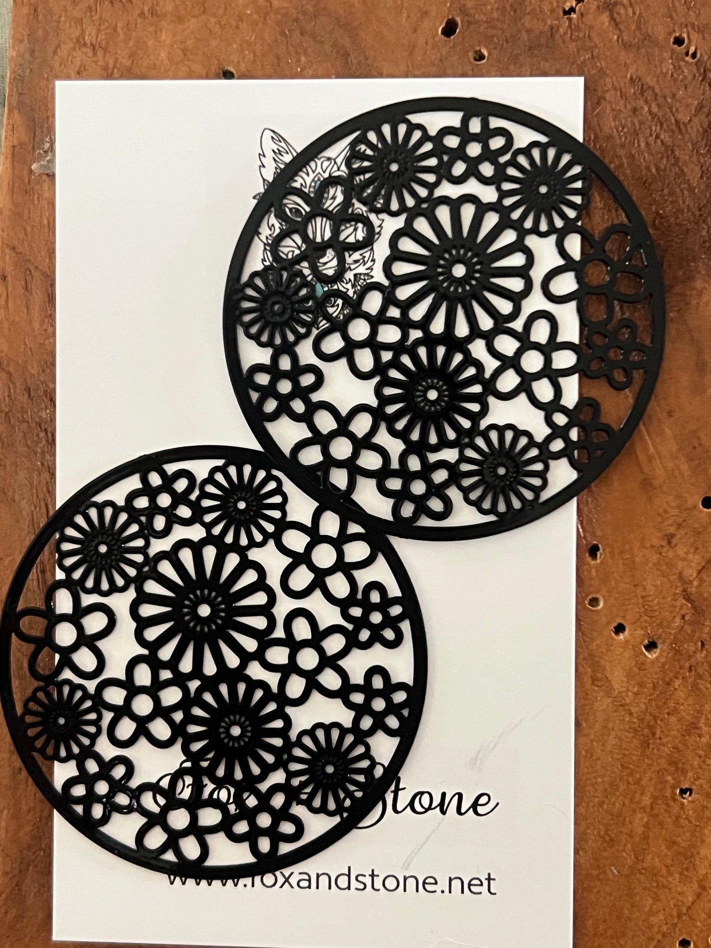 Natasha Black Filigree Earrings