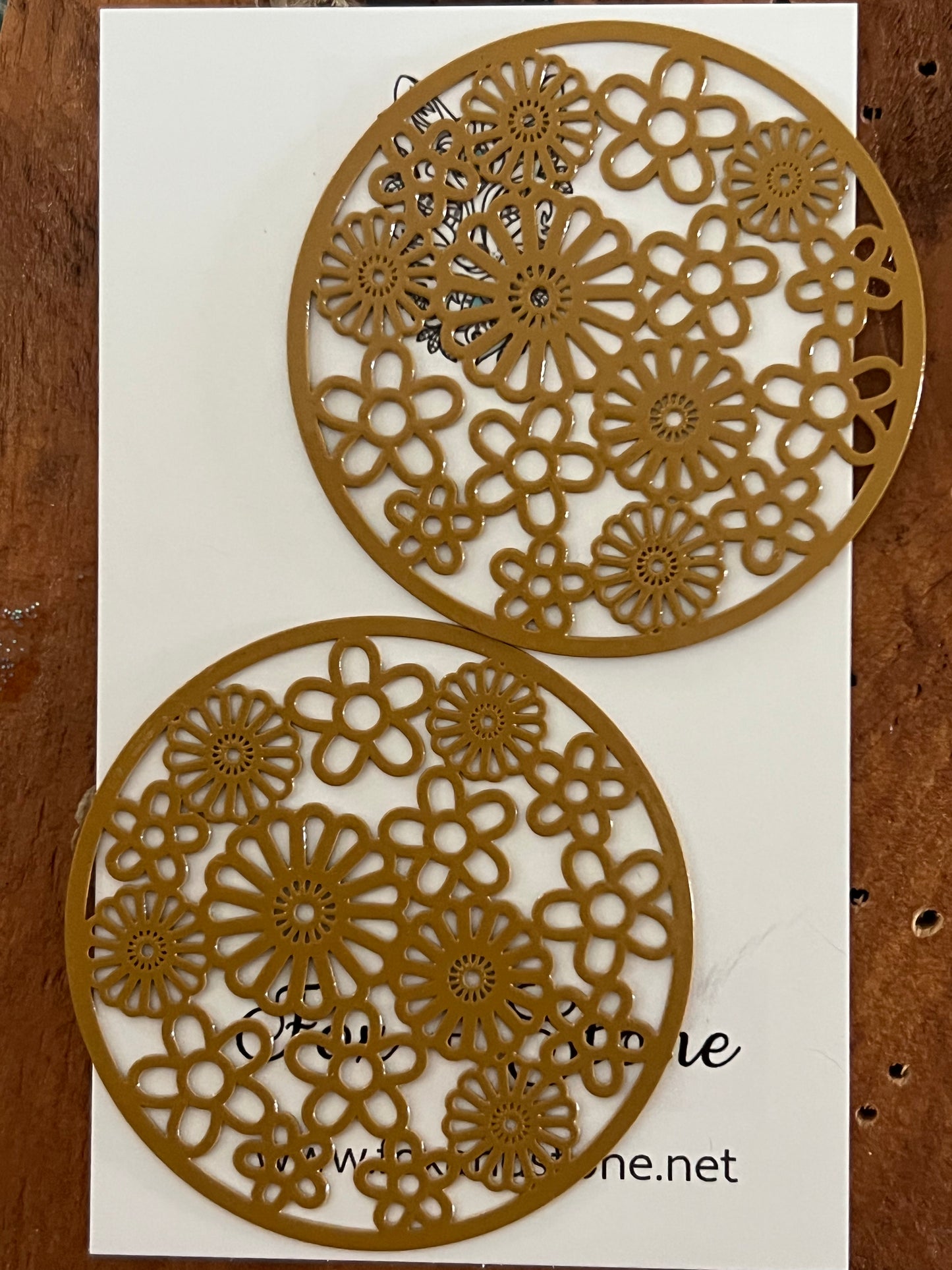 Natasha Olive Filigree Earrings