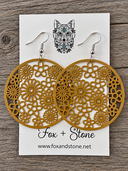 Natasha Olive Filigree Earrings