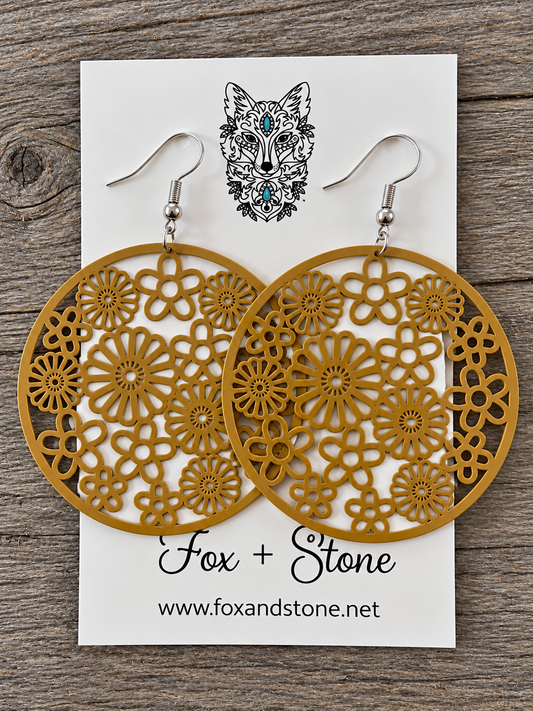Natasha Olive Filigree Earrings