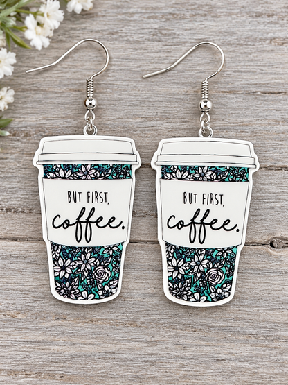 But First Coffee Earrings