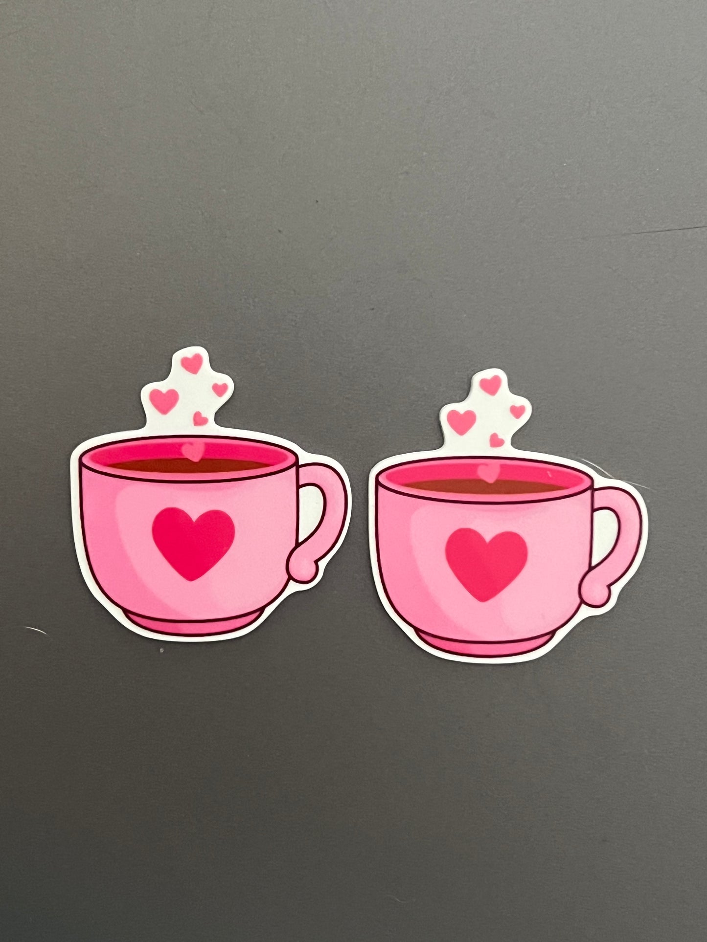 Pink Heart Tea Earrings