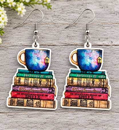 Books and Tea/Coffee Earrings