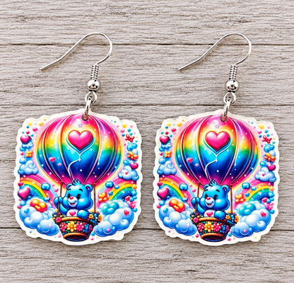 Hot Air Balloon Bear Earrings